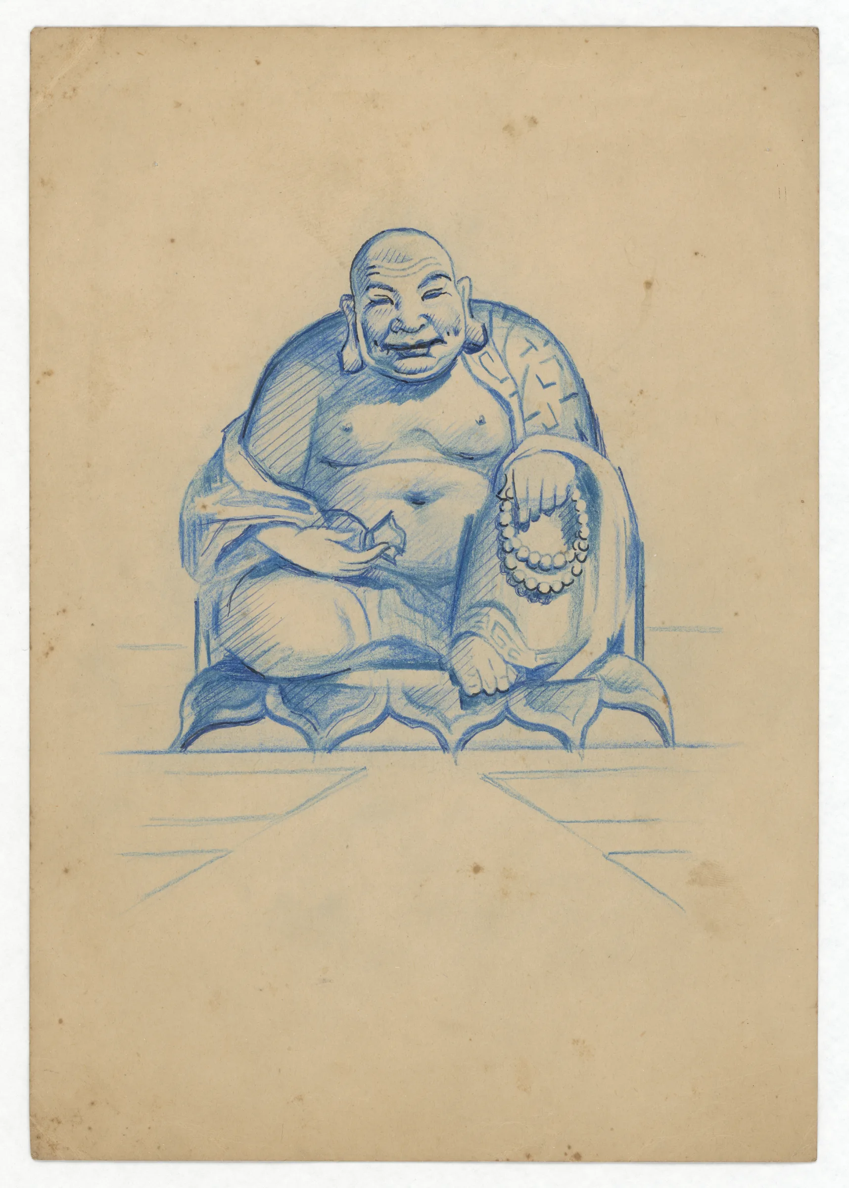 雕塑與浮雕草圖：臺中寶覺寺彌勒像